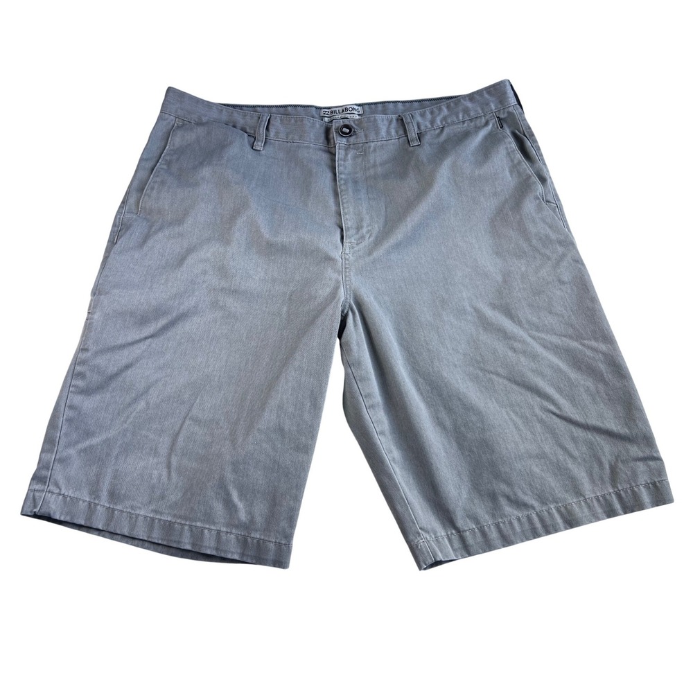 Billabong Carter Shorts Mens 38 Gray Chino Flat Front Casual Surf Skate Skater